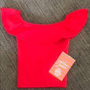 Kortni Jeane Mini Ruffled Around Top Red NWT 4T